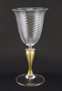 Goblet/Gold Leaf Stem by Dave Strock