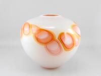 Vessel/White w/Gold & Ruby by Mark Gordon