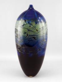 Vessel/Blue Swirl Silver by Fred Kaemmer