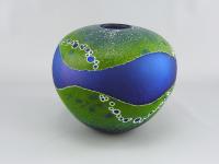 Strata Vase/Green & Blue by Mark Gordon