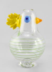 Green Bird Vase w/Yellow Comb by 